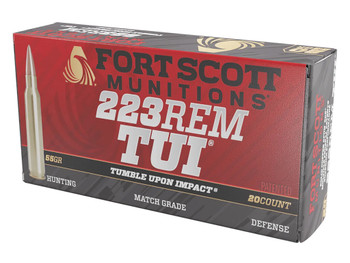Fort Scott Munitions 223055SCV Tumble Upon Impact (TUI) 223Rem 55gr Solid Copper Spun 20 Per Box/25 Case