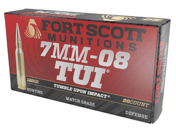 Fort Scott Munitions 7MM08120SCV1 Tumble Upon Impact (TUI) Rifle 7mm-08Rem 120gr Solid Copper Spun 20 Per Box/10 Case