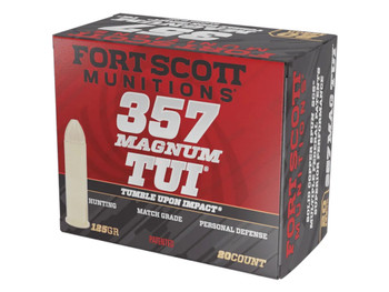 Fort Scott Munitions 357MAG125SCV Tumble Upon Impact (TUI) 357Mag 125gr Solid Copper Spun 20 Per Box/25 Case