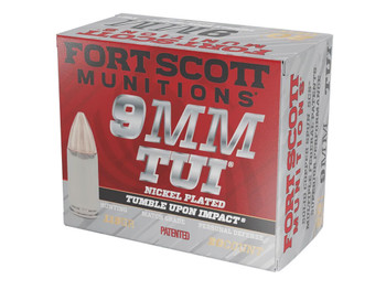 Fort Scott Munitions 9MM115SCVNIC Tumble Upon Impact (TUI) 9mmLuger 115gr Solid Copper Spun 20 Per Box/25 Case