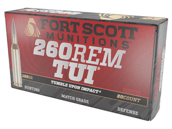 Fort Scott Munitions 260130SCV2 Tumble Upon Impact (TUI) 260Rem 130gr Solid Copper Spun 20 Per Box/25 Case