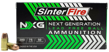 SinterFire Inc SF38075NXG Next Generation NXG  380 ACP 75 gr Lead Free Ball 50 Per Box 20 Case UPC: 855040006426