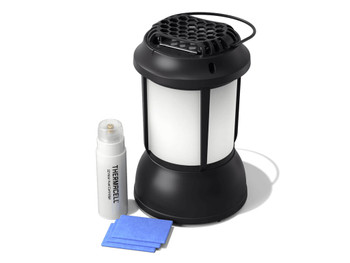 Thermacell PSLL2 Patio Shield Lantern Mosquito Repeller Black Effective 15 ft Odorless Scent Repels Mosquito Effective Up to 12 hrs
