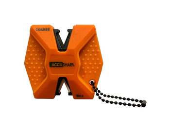 AccuSharp 344C 2-Step Knife Sharpener Hand Held Diamond Tungsten Carbide Sharpener Coarse/Fine Blaze Orange