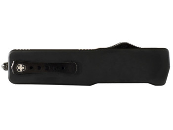 Templar Knife LZBR321 Premium Weighted Large 3.55" OTF Drop Point Plain Black Oxide Stonewashed D2 Steel Blade, 5.25" Black Aluminum/Rubber Handle