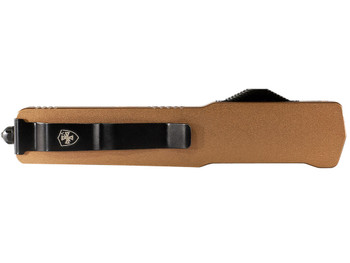 Templar Knife MAAB321 Premium LW Slim 8.09" OTF Drop Point Plain Black Oxide Stonewashed Powdered D2 Steel Blade, 4.93" Bronze Anodized Aluminum Handle