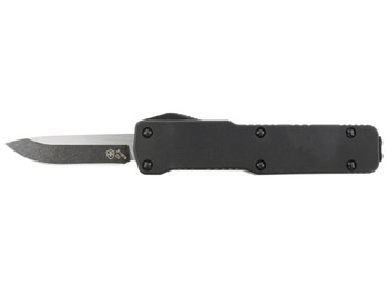 Templar Knife CABR321 Premium LW Micro 1.85" OTF Drop Point Plain Black Oxide Stonewashed D2 Steel Blade, 3.50" Black Aluminum Handle, California Legal