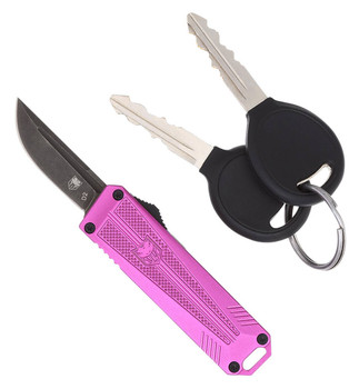 CobraTec Knives CALI929TBPURTNS California 929TB 1.75 OTF Tanto Plain Stonewashed D2 Steel Blade Purple Anodized Aluminum Handle Includes Pocket ClipPouch UPC: 099654039030