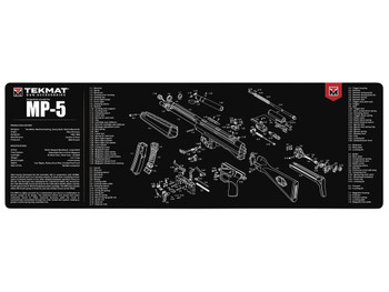 TekMat TEKR36HKMP5 MP5 Cleaning Mat Black/White Rubber 12"x36" HK MP5 Parts Diagram