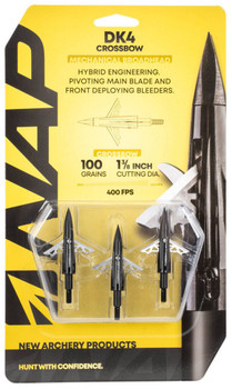 NAP NAP60DKX10 DK4 Mechanical Broadhead 100 GR 3 Pack UPC: 888151022276 NAP NAP60DKX10 DK4 Mechanical Broadhead 100 GR 3 Pack UPC: 888151022276