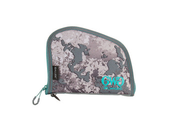 Girls With Guns 918 In The Shade Handgun Case 8" Gray/Teal/Shade Camo, Locking Zipper