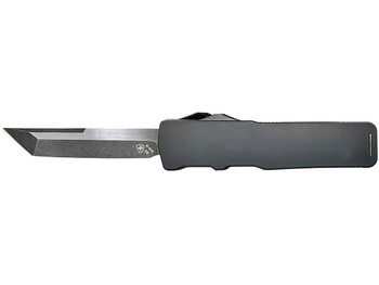 Templar Knife XLBR221 Premium LW Excalibur Large 3.55" OTF Tanto Plain Black Oxide Stonewashed D2 Steel Blade, 5.25" Black Aluminum/Rubber Handle