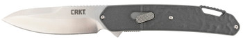 CRKT K540GXP Bona Fide  3.59 Folding Modified Drop Point Plain Satin D2 Steel BladeBlack Textured Aluminum Handle Includes Pocket Clip UPC: 794023008258