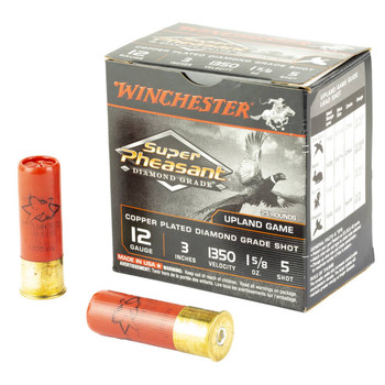 Winchester Ammo SPDG1235 Super Pheasant Diamond Grade 12 Gauge 3 1 58 oz 5 Shot 25 Per Box 10 Case UPC: 020892027145 Winchester Ammo SPDG1235 Super Pheasant Diamond Grade 12 Gauge 3 1 58 oz 5 Shot 25 Per Box 10 Case UPC: 020892027145