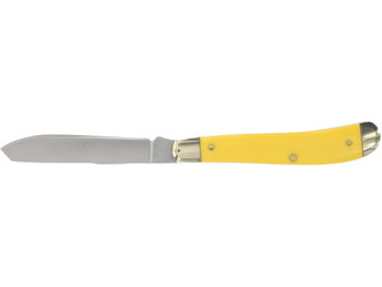 Old Timer 1180011 Gunstock Trapper 3" Plain Stainless Steel Blade Yellow