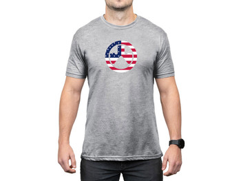 Magpul MAG1281030S Independence Icon Athletic Gray Heather Cotton/Polyester Short Sleeve Small
