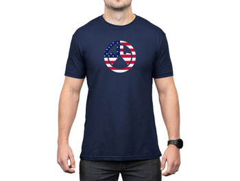 Magpul MAG1281410S Independence Icon Navy Cotton/Polyester Short Sleeve Small