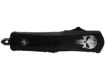Templar Knife MFL231 Gen II Fallen Slim 3.43" OTF Tanto Plain Black Oxide Stonewashed 440C SS Blade, 5.05" Black w/Skull Aluminum Handle, Glass Breaker