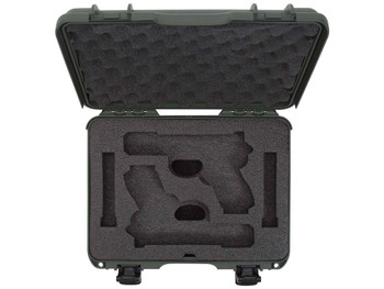 Nanuk 910GLOCK6 910 Glock Compatible 2 Up Pistol Case Olive Polymer w/ Latches Closed-Cell Foam Padding & Airline Approved 13.20" L x 9.20" W x 4.10" H Interior Dimensions