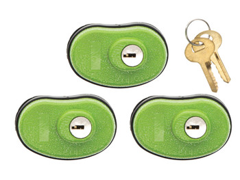 Lockdown 1118825 Keyed Trigger Lock Open With Key Green Rubber 3 Pack