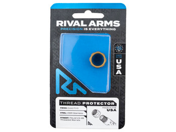 Rival Arms RARA300001E Thread Protector 9mm Luger Gold PVD 416R Stainless Steel 1/2"-28 tpi