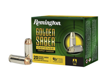 Remington Ammunition R21370 Golden Saber Defense 10mmAuto 180gr Brass Jacketed Hollow Point 20 Per Box/25 Case