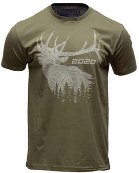 Springfield Armory GEP8605S 2020 Elk Mens Military Green CottonPolyester Short Sleeve Small UPC: 706397951597