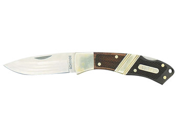 Old Timer 1181069 Mountain Beaver Jr. 2.50" Folding Drop Point Plain Mirror Polished 9Cr18MoV SS Blade, Ebony & Rosewood/Nickel Handle