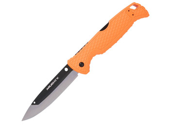 Muddy MUD-FL-35RB5PZ SWAP Replace-A-Blade 3.50" Folding Drop Point Plain 420J2 SS Blade, Blaze Orange Textured GFN Handle, Includes Lanyard/Pocket Clip, 3 Replacement Blades