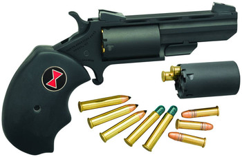 North American Arms BWCCRK Black Widow  22 LR or 22 WMR 5 Shot 2 Vent Rib Barrel Overall Stainless Finish Finger Grooved Black Rubber Grip  Fixed Sights Includes Cylinder UPC: 744253003592