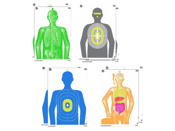 EZ-Aim 15645 Imposing Figure Silhouette Paper Works w/Handgun/Shotgun/Airsoft Gun/BB Guns/Pellet Gun 12 x 18 Multi-Color 8 Pack