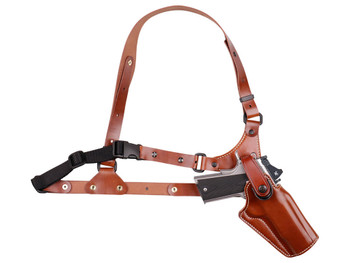 Galco GA880R Great Alaskan Chest Holster Fits Chest Up To 54" Tan Leather Shoulder/Torso Strap Fits Springfield XDM Elite Right Hand