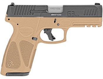 Taurus 1G3B941T G3  9mm Luger 151 Or 171 4 Matte Stainless Steel Barrel Tan Polymer Frame With Picatinny Acc. Rail Tenifer Matte Black Steel Slide ReStrike Capability Manual Safety UPC: 725327625773