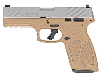 Taurus 1G3B949T15 G3  9mm Luger Caliber with 4 Barrel 151 Capacity Tan Finish Picatinny Rail Frame Serrated Matte Stainless Steel Slide  Polymer Grip Includes 2 Mags UPC: 725327626022