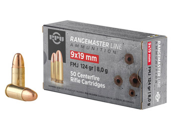 PPU PPRM9M Rangemaster 9mmLuger 124gr Full Metal Jacket 1000/Box