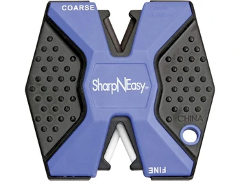 AccuSharp 334CD SharpNEasy 2-Step Sharpener Hand Held Fine/Coarse Ceramic Stone Sharpener Plastic Handle Black/Blue 24