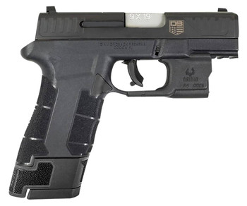 Diamondback DB0301P001 DBAM29 SubCompact 9mm Luger 3.50 121171 Overall Black Finish with Serrated Nitride Stainless Steel Slide Polymer Grip  Picatinny Rail Includes Viridian Laser  Holster UPC: 810035752665