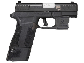 Diamondback DB0301P001 DBAM29 Sub-Compact 9mm Luger 3.50" 12+1,17+1 Overall Black Finish with Serrated Nitride Stainless Steel Slide, Polymer Grip & Picatinny Rail Includes Viridian Laser & Holster