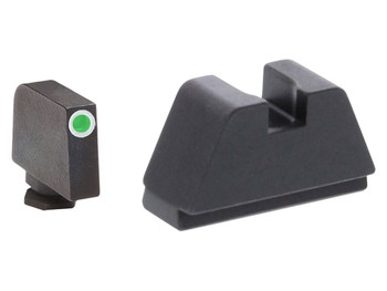 AmeriGlo GL481 Optic Compatible Sight Set for Glock 2XL Tall Green Tritium White Outline Front Sight-Black Rear Sight