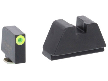 AmeriGlo GL681 Optic Compatible Sight Set for Glock 2XL Tall Green Tritium LumiGreen Outline Front Sight-Black Rear Sight