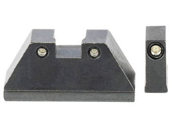AmeriGlo GL813 Optic Compatible Sight Set for Glock XL Tall Green Tritium Black Outline Front Sight-Green Tritium Black Outline Rear Sight
