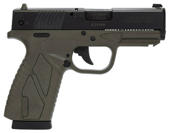 Bersa BP9ODCC BPCC  SubCompact Frame 9mm Luger 81 3.30 Black Steel Barrel Matte Black Serrated Steel Slide OD Green Polymer Frame wPicatinny Rail UPC: 810083202167