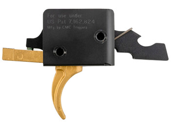 CMC Triggers 91501GF Drop-In Gold Finger Single-Stage Curved Trigger w/ 3-3.50 lbs Draw Weight & Gold Finish
