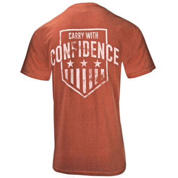 Glock AA75112 Carry With Confidence  Rust Orange Cotton Short Sleeve Small UPC: 764503042751