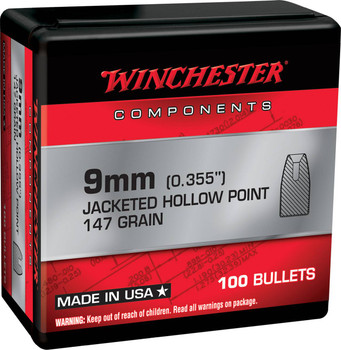 Winchester Bullets 9mm 147 gr. JHP Notched 50 UPC: 020892634220