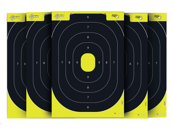 EZ-Aim 1537230 Splash Reactive IPSC Silhouette Paper Hanging 12.50" W X 18.25" H Chartreuse/Black 30 Per Pkg