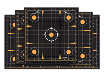 EZ-Aim 1531410 Splash Reactive Self-Adhesive Paper Black/Orange 12"x12" Sight-In Grid 10 Pack