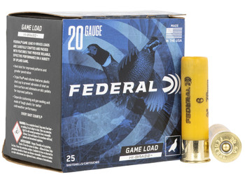Federal H2586 Game-Shok High Brass 20Gauge 3" 1 1/4oz 6Shot 25 Per Box/10 Case