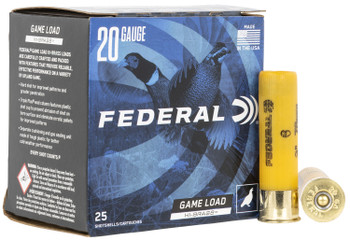 Federal H2586 GameShok High Brass 20 Gauge 3 1 14 oz 6 Shot 25 Per Box 10 UPC: 604544678208