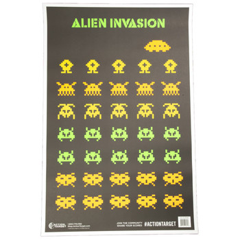 Action Target GSALIENIN100 Entertainment Black Light Aliens Paper Hanging 23 x 35 MultiColor 100 Per Box UPC: 816506026013